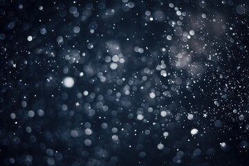 Poster - snow on black background bokeh