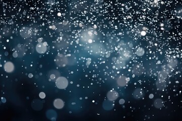 Poster - snow on black background bokeh