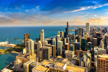 Wall Mural - Aerial view of Chicago