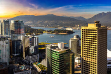 Aerial View Of  Vancouver Business District