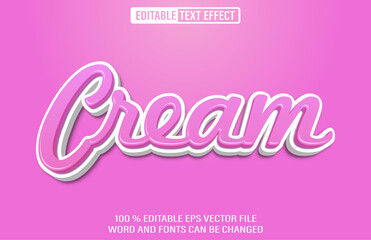 Poster - cream editable text effect 3d style template
