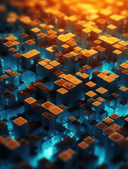 Wall Mural - abstract background of metal block array,created with generative ai tecnology.