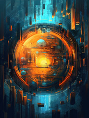 Wall Mural - abstract background of metal block array,created with generative ai tecnology.