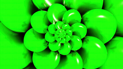 Poster - Rotating spiral in shape of flower. Design. Bright 3d animation with rotating round petals of spiral flower. Abstract animation of spiral in shape of flower or shell