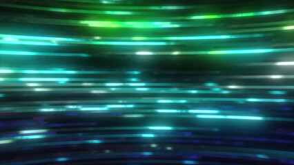 Poster - Stream of flashing colorful stripes. Motion. Fast cyber stream with bright stripes. Stripes move in colorful background with glitch effect