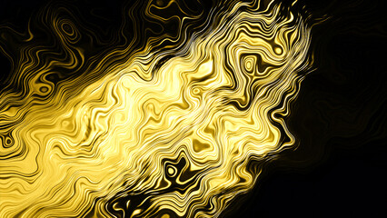 Poster - Flashing pulsations in pattern of electric waves. Motion. Liquid pattern of lines flashes in stream on black background. Liquid electro pattern with flashing energy lines