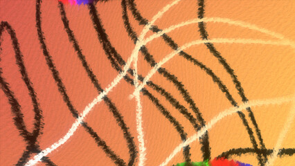 Poster - Abstract pencil lines with curved curves. Motion. Curved lines are drawn on textured background. Crooked pencil lines appear on colored background