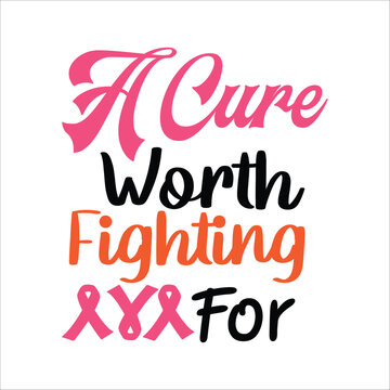 Stylish , fashionable  and awesome Breast Cancer typography art and illustrator