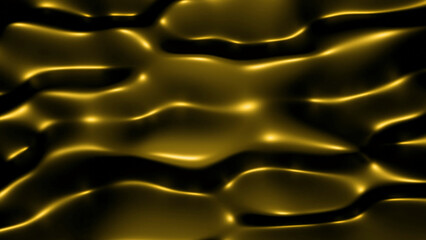 Poster - Metallic liquid with ripple lines on surface. Design. Rotating background with liquid texture and ripples on surface. Lines of liquid ripples stretch and rotate