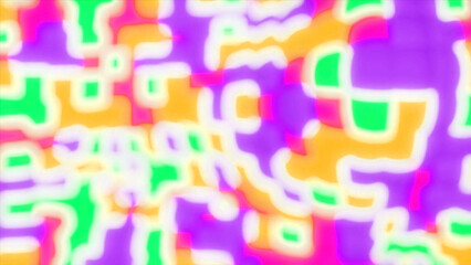 Poster - Blurred water effect in psychedelic pattern. Design. Colorful pattern with geometric shapes and psychedelic blurred effect. Bright pattern is blurred with liquid psychedelic effect