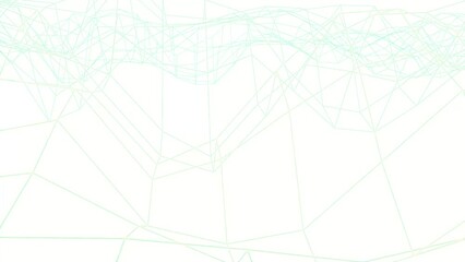 Poster - Floating grid of lines on a white background. Abstract screensaver for intro. Rendering animation.