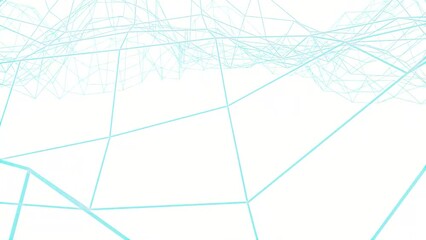 Poster - Floating grid of lines on a white background. Abstract screensaver for intro. Rendering animation.