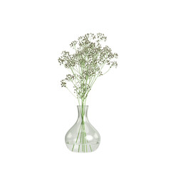 Wall Mural - 3d illustration of flower vase decoration isolated on transparent background