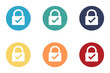 © Andrii - Lock icon with check mark. Set of illustrations