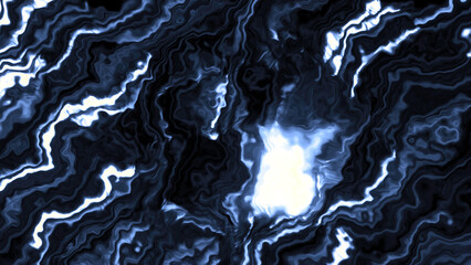 Poster - Glowing background with flickering electric energies. Motion. Bright plasma waves flickering in energy field. Rotating ball with distortion in stream of flickering plasma lines