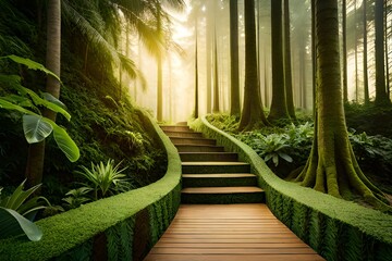 Canvas Print - walkway in the garden