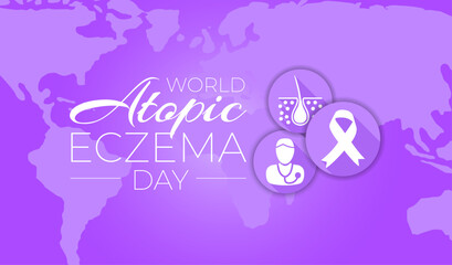 Wall Mural - World Atopic Eczema Day Background Illustration Design with Ribbon Icon