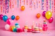 © Mohammed Ali - Birthday balloons and happy birthday cake with colorful candles