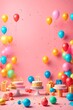© Mohammed Ali - Birthday balloons and happy birthday cake with colorful candles