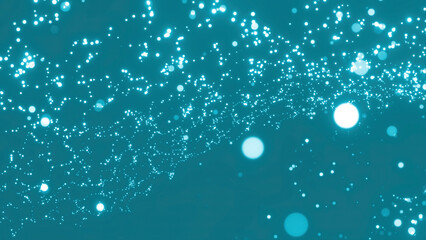 Aufkleber - Space with glowing round dots. Motion. Glowing flying dots in space. Blurred circles of flying fireflies in stream