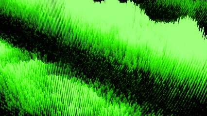 Aufkleber - Cyber particles move in stream of waves. Design. Moving lines of cyber waves on surface. Cyber surface texture with waves