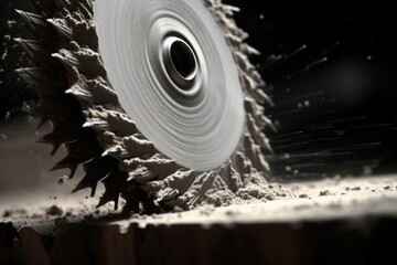 Aufkleber - A detailed close-up of a disc resting on a piece of wood. This image can be used to represent technology, innovation, or craftsmanship. It is suitable for websites, blogs, or articles related to woodw