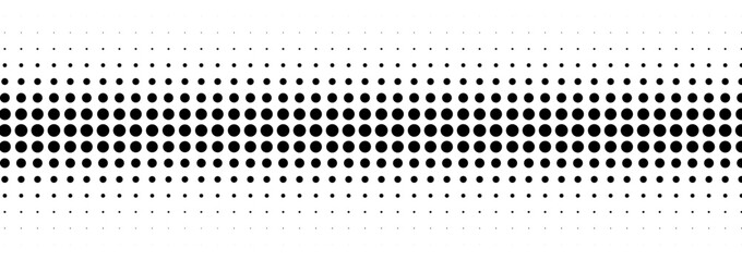Halfton is black and white. Smooth transition of points from larger to smaller.