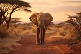 Fototapeta Perspektywa 3d - elephant in the savannah