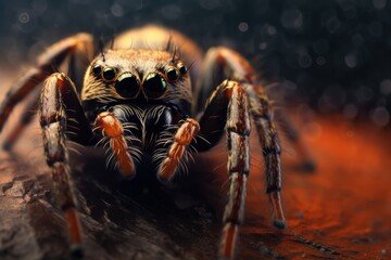 Close up view of spider, macro photography