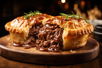 Thanksgiving meat pie at the table