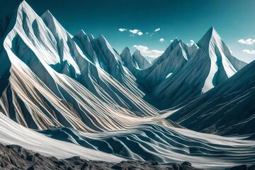 Canvas Print - image of mountains cover with snow. AI Generative