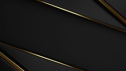 Poster - Holiday abstract background with golden lines animation. Shiny gold light motion. Luxury theme greeting card design. Seamless loop.