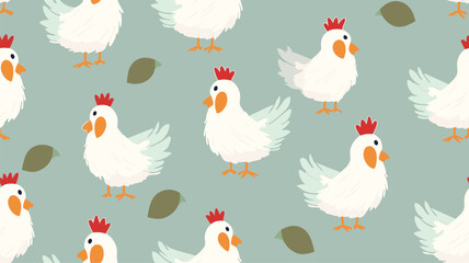 Chicken pattern. Cute children's pattern with a chicken. 