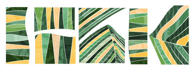 Wall Mural - abstract green paper shape for collage or pattern constructor. eco garden, field, nature design vect