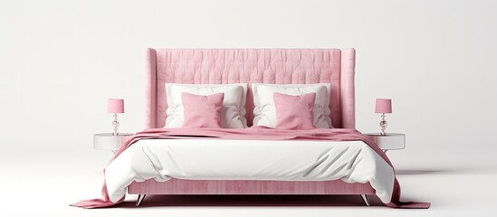 Poster - Bed on a white background furniture inside image