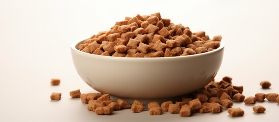 Wall Mural - Close up of wet food in a bowl for dogs and cats with copyspace for text