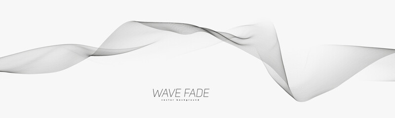 Aufkleber - Abstract background with faded line waves. Warped waveform.