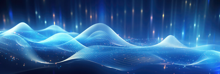 Wall Mural - blue wave technology information background material