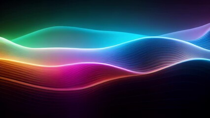 Poster - a visually striking abstract video inspired by the power of sound waves, as vibrant lines pulsate an