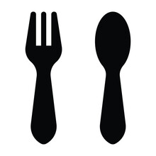 The Fork And Spoon Restaurant Icon Is Isolated On White Background. Vector Illustration.
