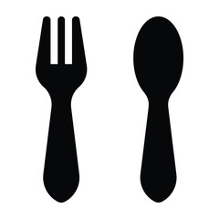 The fork and spoon restaurant icon is isolated on white background. Vector Illustration.