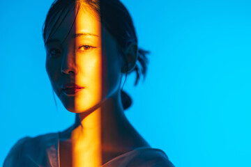 Poster - カラーライティングを使った女性ポートレート