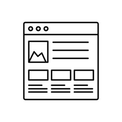 Poster - Web page browser report outline icon, Browser window icon. Internet page symbol. Website empty template sign. flat icon..eps