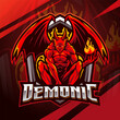 Demonic esport mascot logo design
