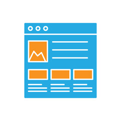 Poster - Browser window icon. Internet page symbol. Website colorful icon on white background..eps