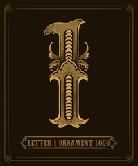 Vintage ornament logo number 1 - Vector Logo