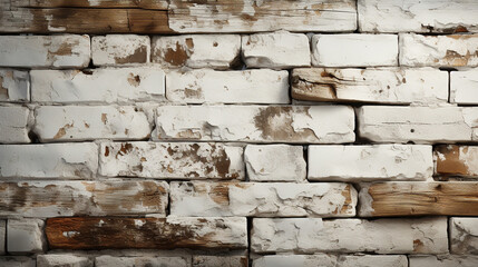 Poster - White brick wall background.