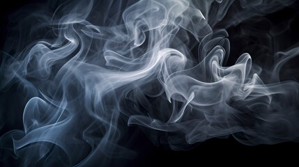 Wall Mural - The close up view reveals the mesmerizing patterns and textures within the smoke, The ethereal quality of the smoke against the dark background.