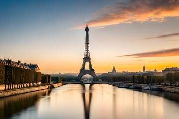 eiffel tower at sunset