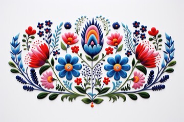Wall Mural - Slovak folk embroidery sticker design